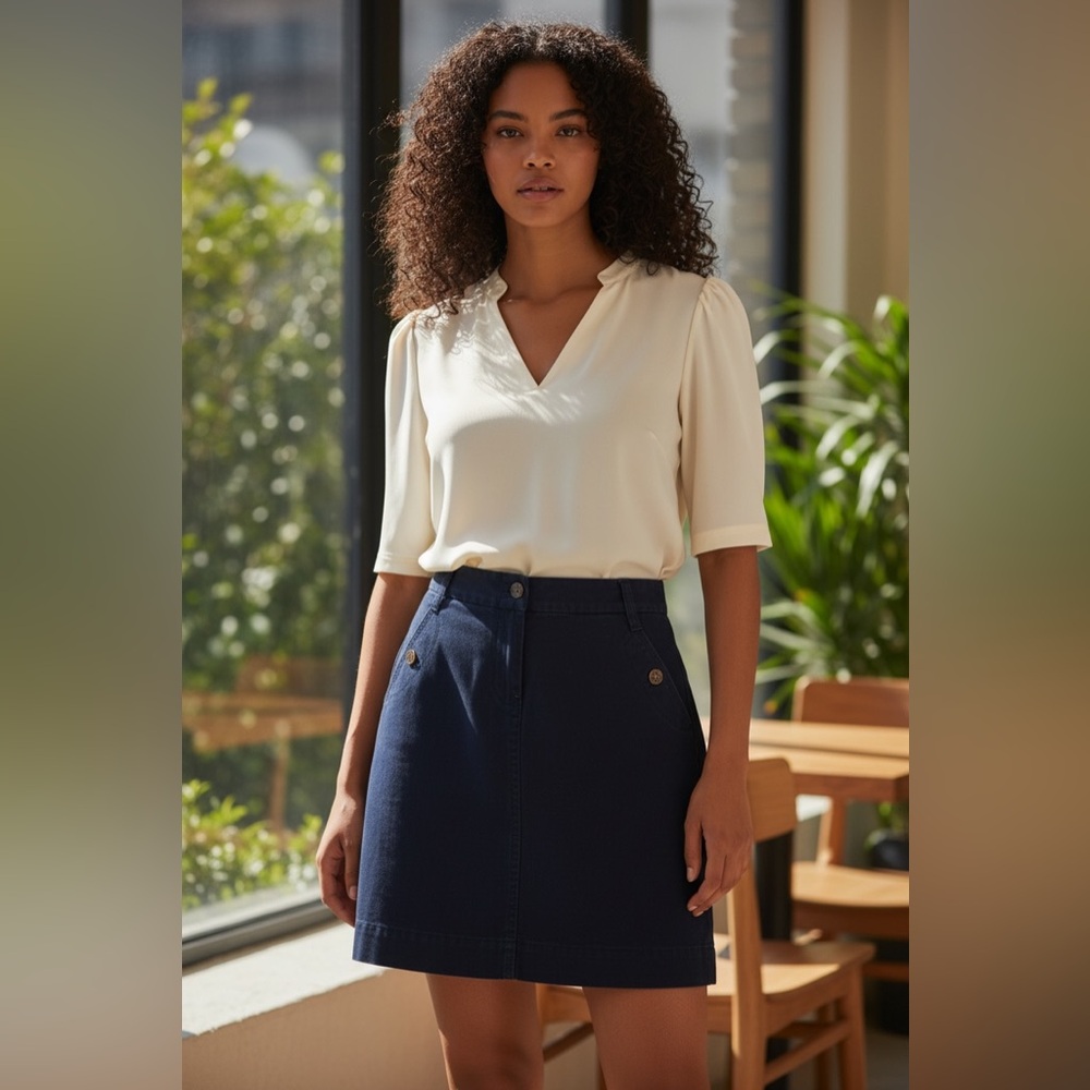 J. Crew Blue Mini Chino Skirt size 6